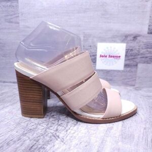 Sol Sana Bindi Leather Stacked Heel Mule In Blush Pink sz 39 Women's sz 9